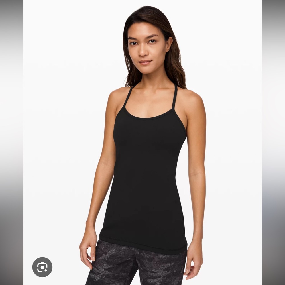 EUC Lululemon Power Y tank top in Black